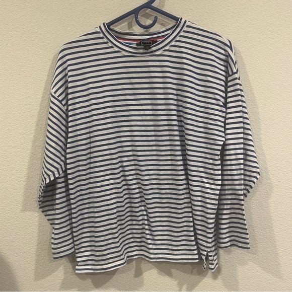 AYR Tops - AYR size small Pima cotton blue and white stripe shirt basic old money quiet lux